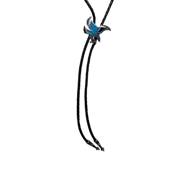 Vintage Turquoise Eagle Bolo Tie | Western Rodeo Festival Cowboy Style - Picture 1 of 3